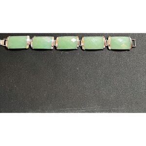 Jade 8 inch bracelet .925 pier silver UNISEX